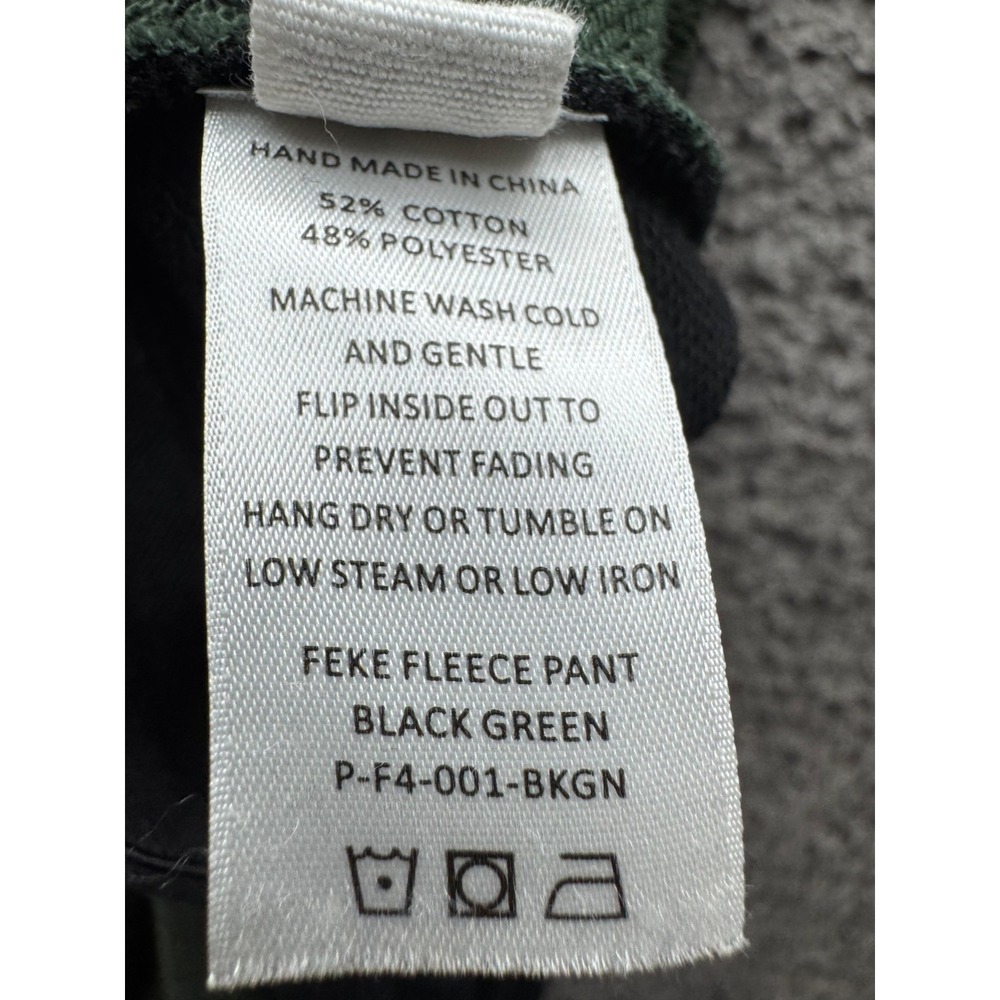 Roucha High Rise Feke Fleece Drawstring Cropped Pant Black Green Womens Size AA - Picture 7 of 15